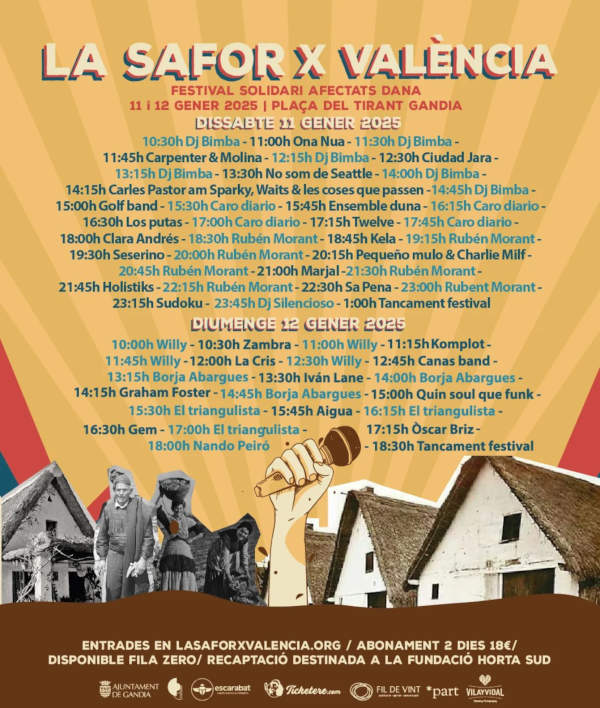 La Safor X Valencia : Gandia organitza un festival solidari per als afectats per la dana